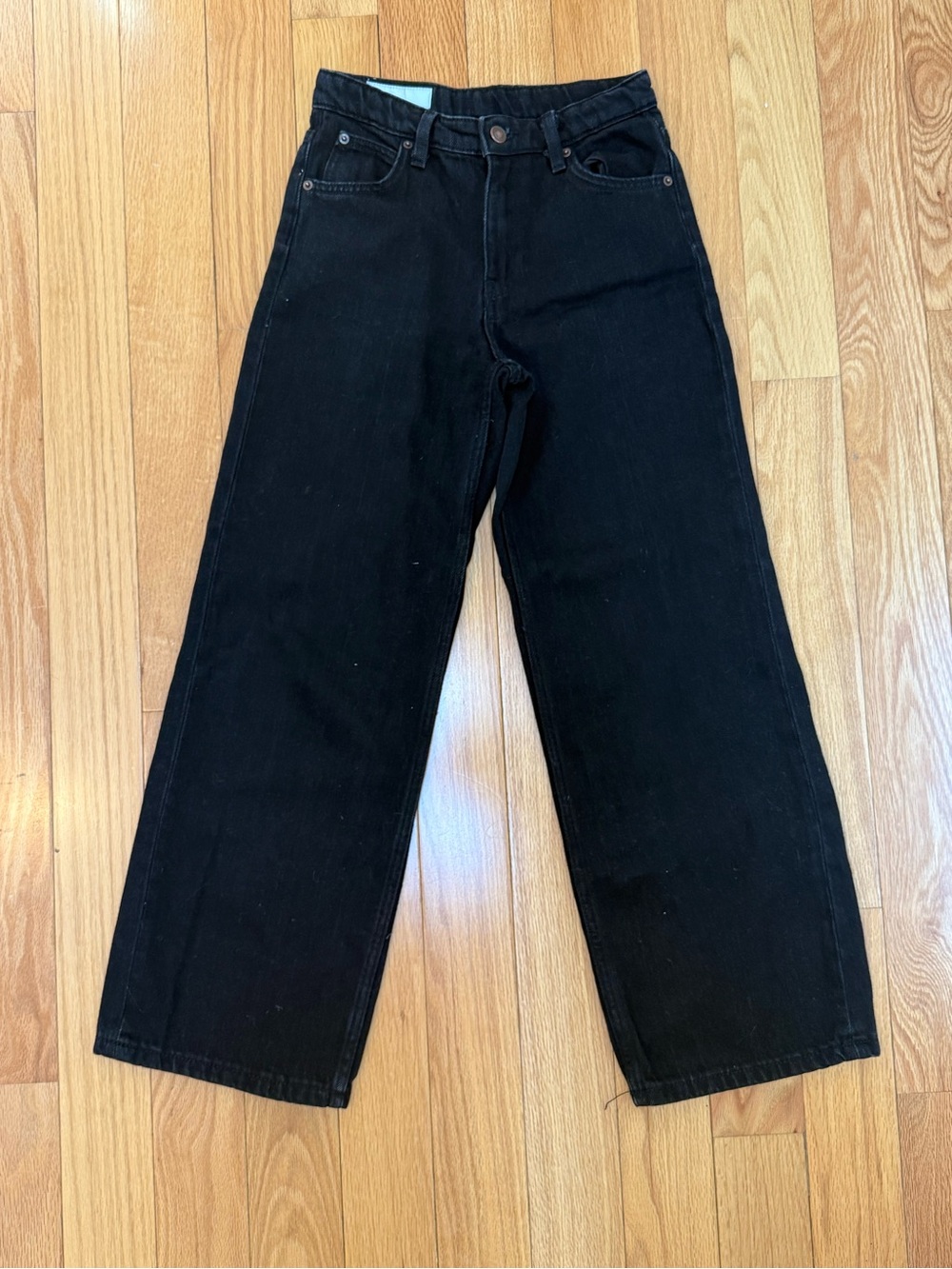 Zara Black Wide-Leg Kids Jeans